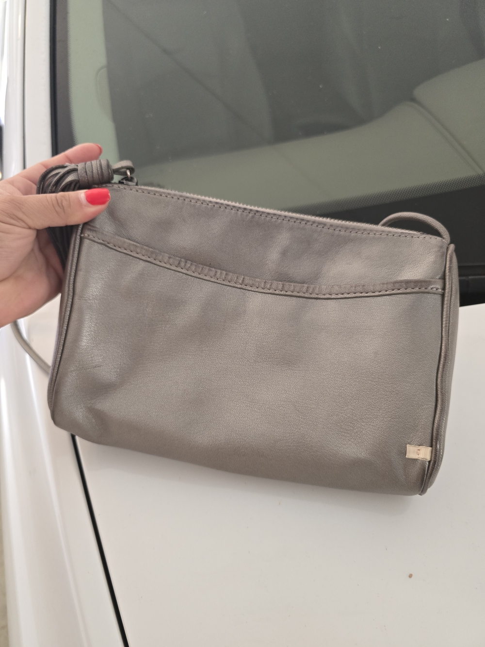 SJP by Sarah Jessica Parker Metallic Gray Crossbody Bag
